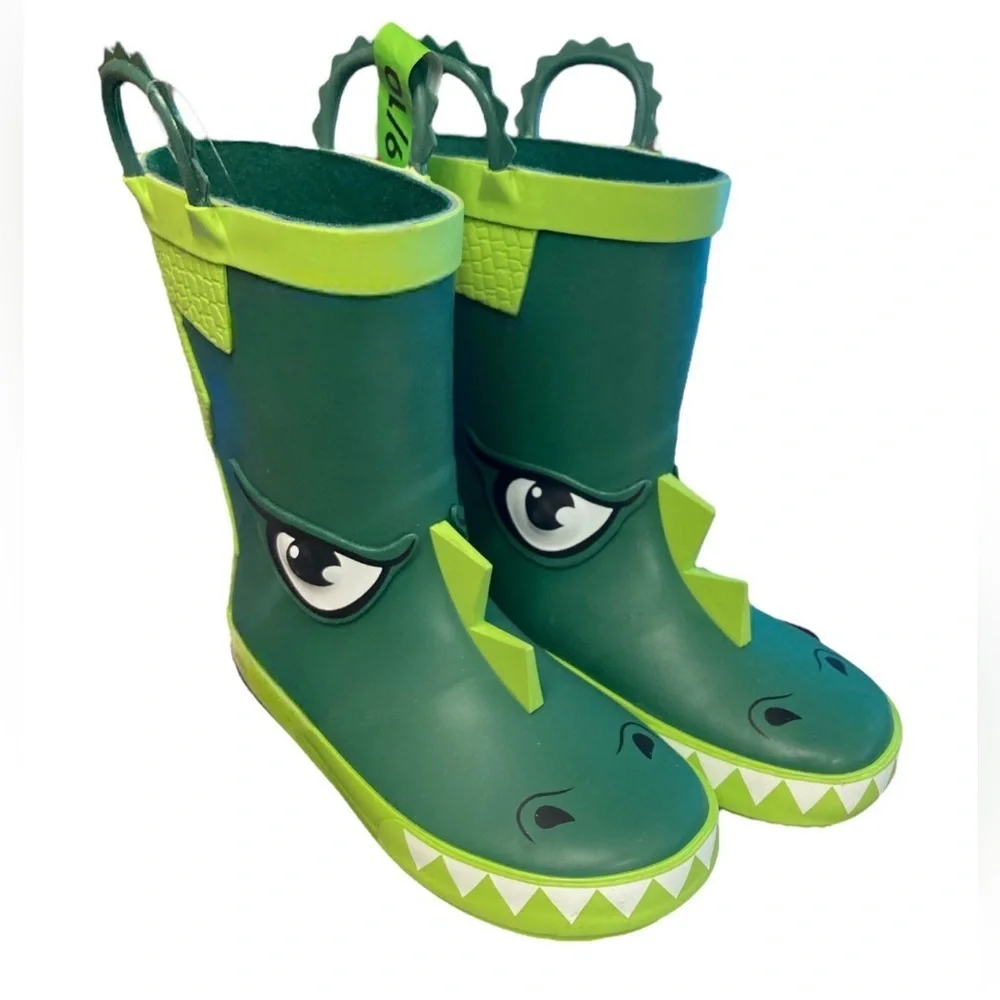 Member's Mark crocodile Boy's Easy Pull-On Lined Waterproof Rain Boots 9/10